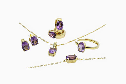 Divya दिव्या | Amethyst | Ring | 18K Vermeil Vergoldung